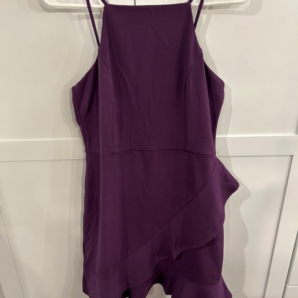 Lulus Great Thing Halter Neck Ruffle Minidress - size M - Picture 2 of 4